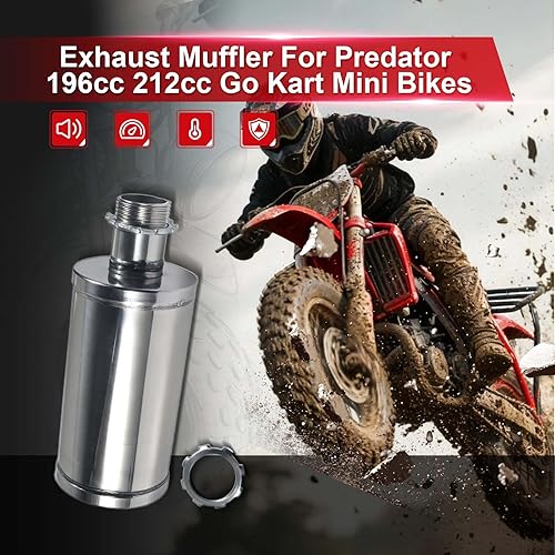 Miniatura 3 de Silenciador de escape para Predator 196cc 212cc Go Kart Mini Bikes, para Coleman CT200U-EX BT200x, para Coleman ct100u / cc100x Mini Bike y para