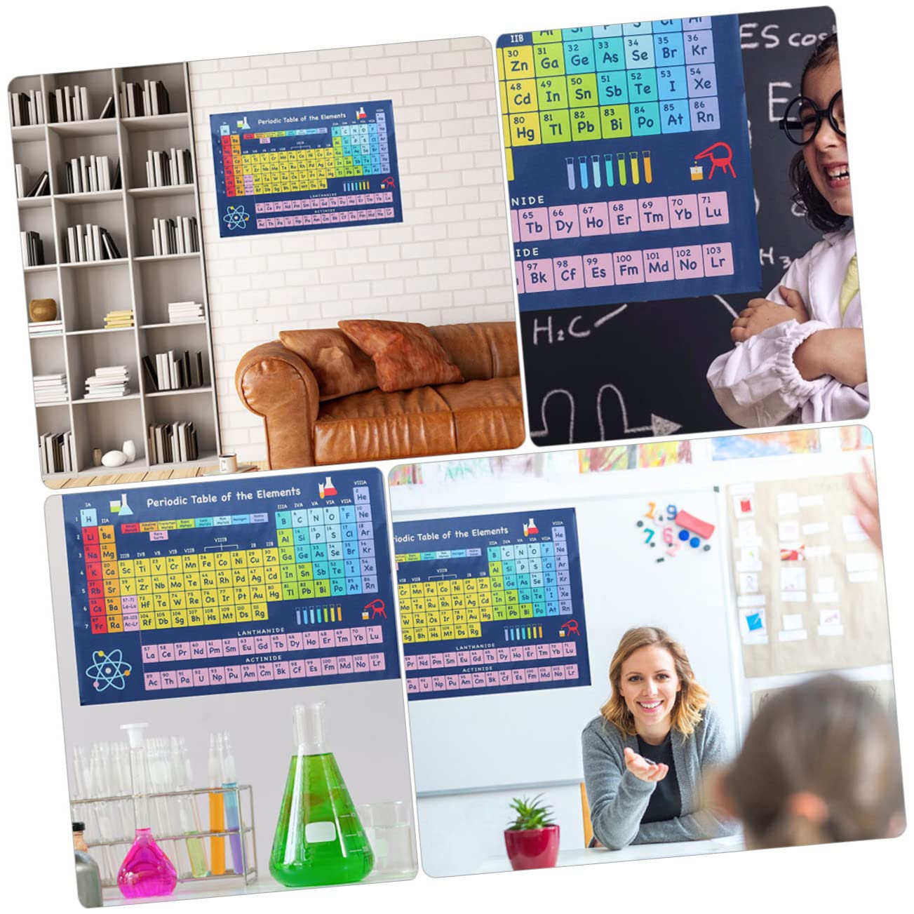 Operitacx 8stücke Periodensystem Poster Für Schule Bunte Lernposter Für Chemie Für Klassenzimmer Und Studienräume Klare Druckqualität Für Einfaches Lernen Und Verstehen