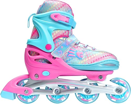 Miniatura 12 de 4 patines en línea de tamaño ajustable para niñas, patines en línea Sportneer Kids de 8 a 12 años, patines iluminadores en línea para niños