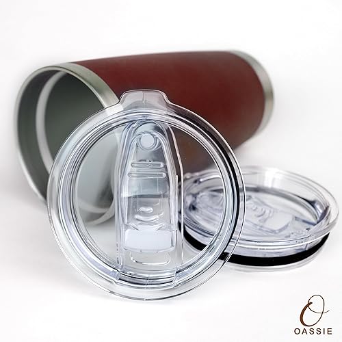 Miniatura 4 de OASSIE Tapa de repuesto para vaso de 20 onzas, tapas elásticas de silicona para vaso de vidrio con tapa y popote, taza de café aislada, tazas con