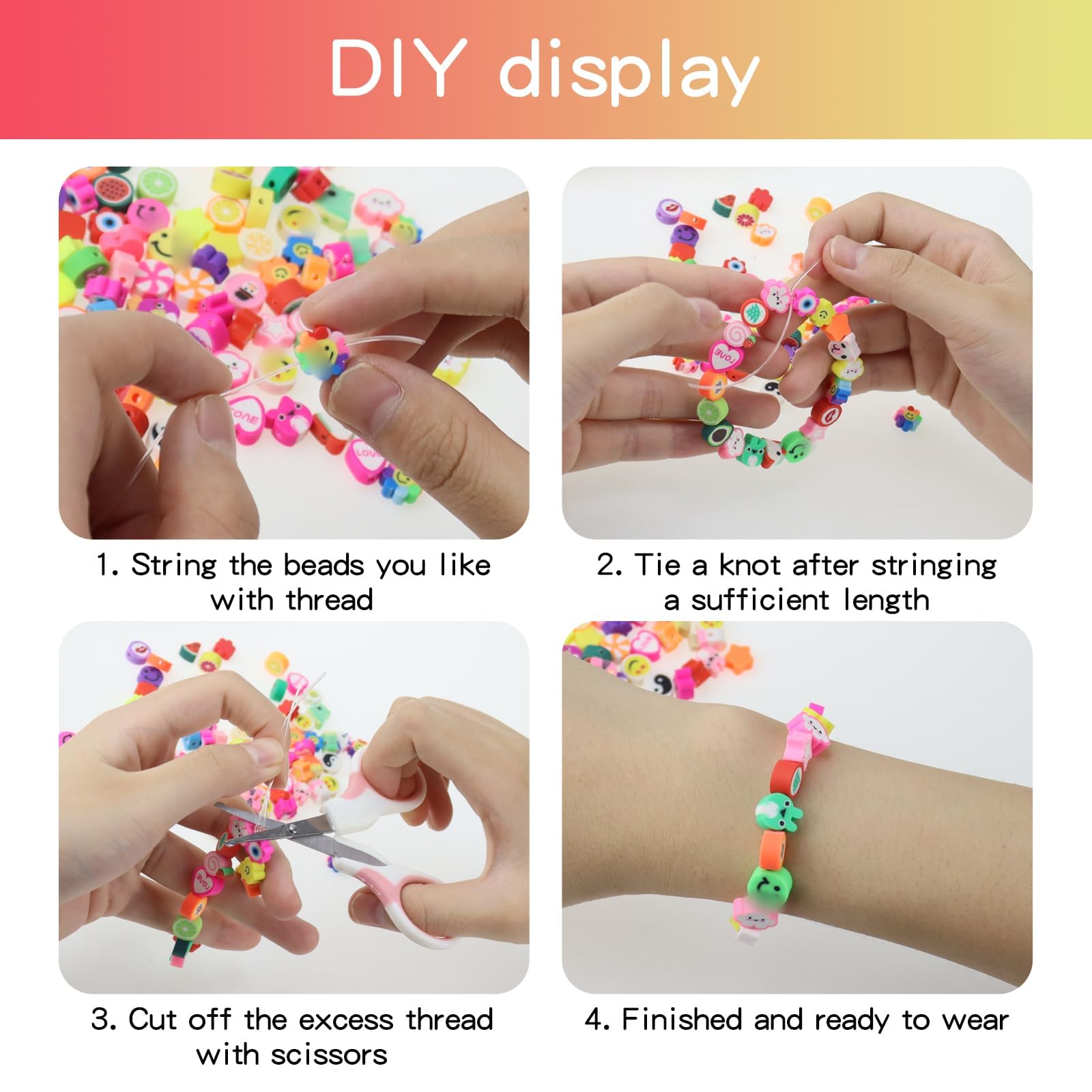 Kit De 1140 Cuentas Para Hacer Joyas – Pulseras De Amistad DIY Con Letras Y 13 Formas Para Niñas Y Niños, Regalo Creativo