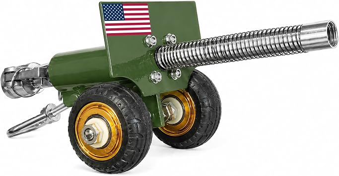 Stainless Steel Mini Cannon Model Firecracker Launching Style Handmade Metal Desktop Ornament Collectible Display Piece Gift Large Single-Barrel Recoil Mini Cannon Model Green