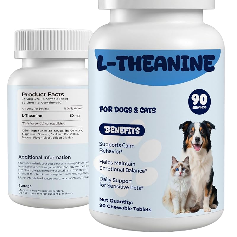 Suplemento de L-teanina para Cães e Gatos Clenurvito 50 mg, 90 Comprimidos