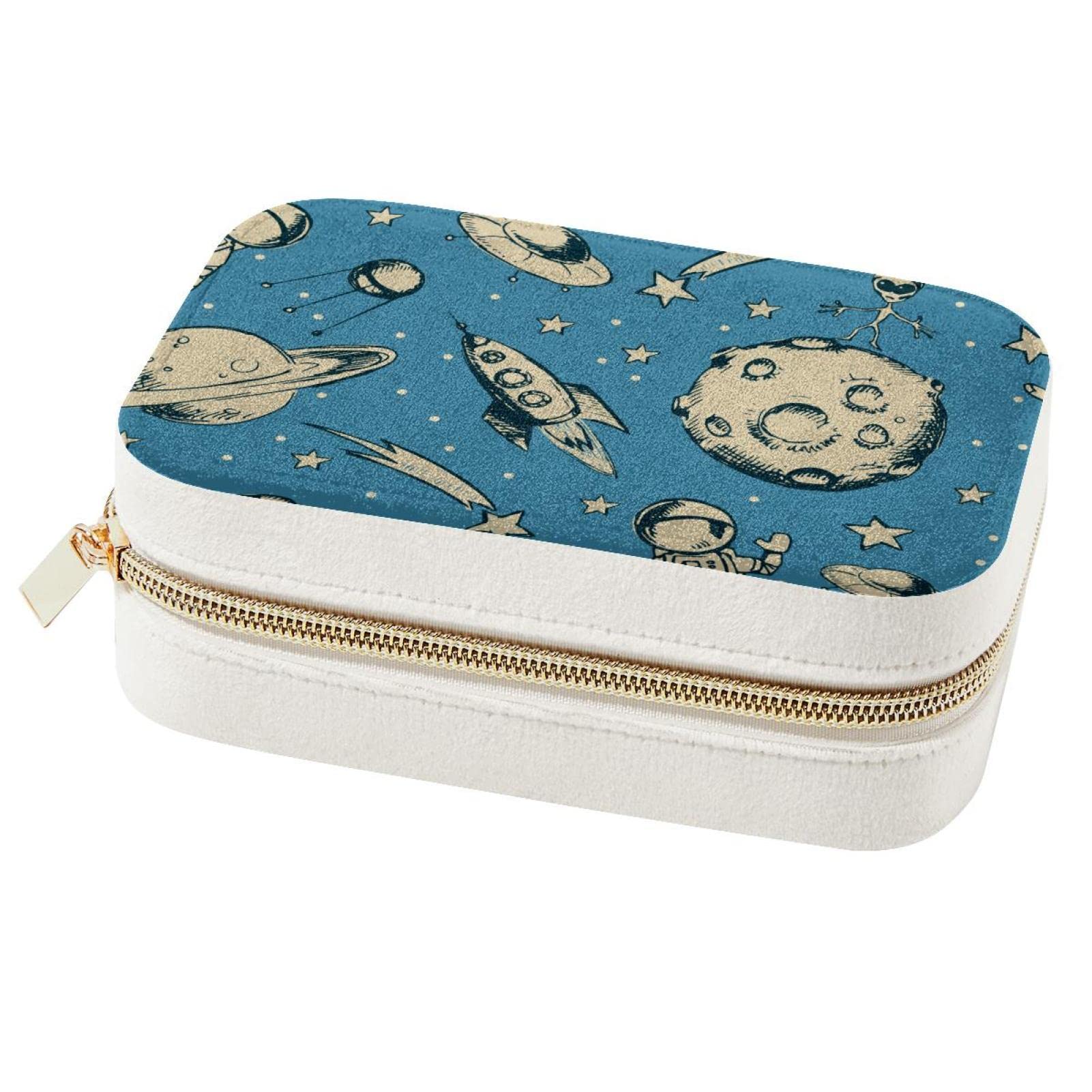 Boîte à bijoux de voyage astronaute compacte pour bagues et colliers