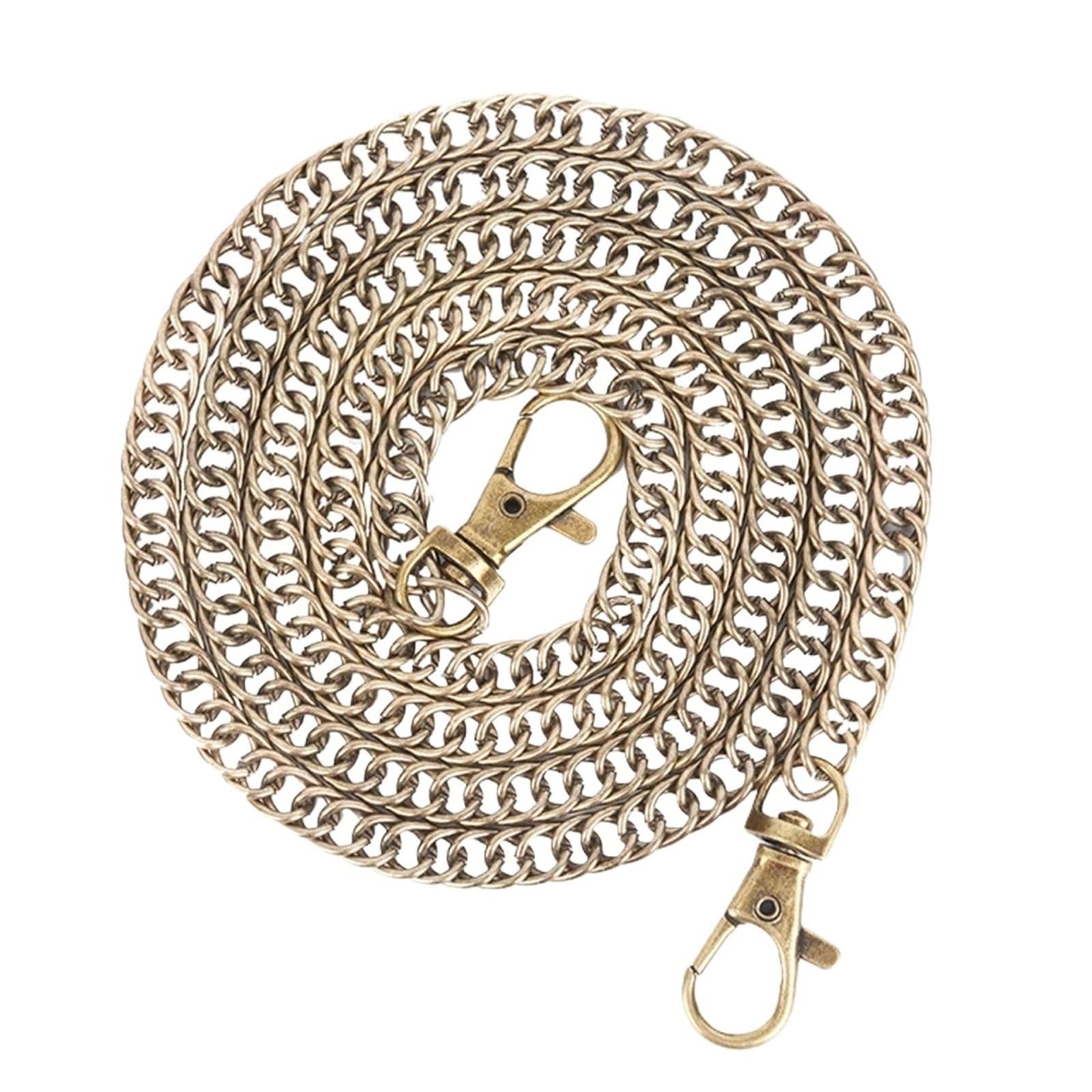 YUSUZH 2pcs 100cm Handbag Metal Chains Purse Chain with Buckles Shoulder Bags Straps Handles Bag Parts for Small Bag(Bronze)