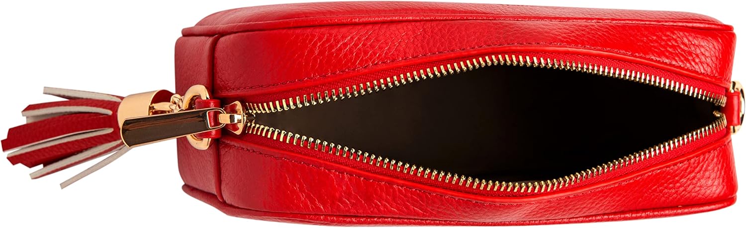 Chrysansmile Crossbody Bags for Women Genuine Leather Small Purse Black Soft Cross Body Bag with Tassel - Image 5