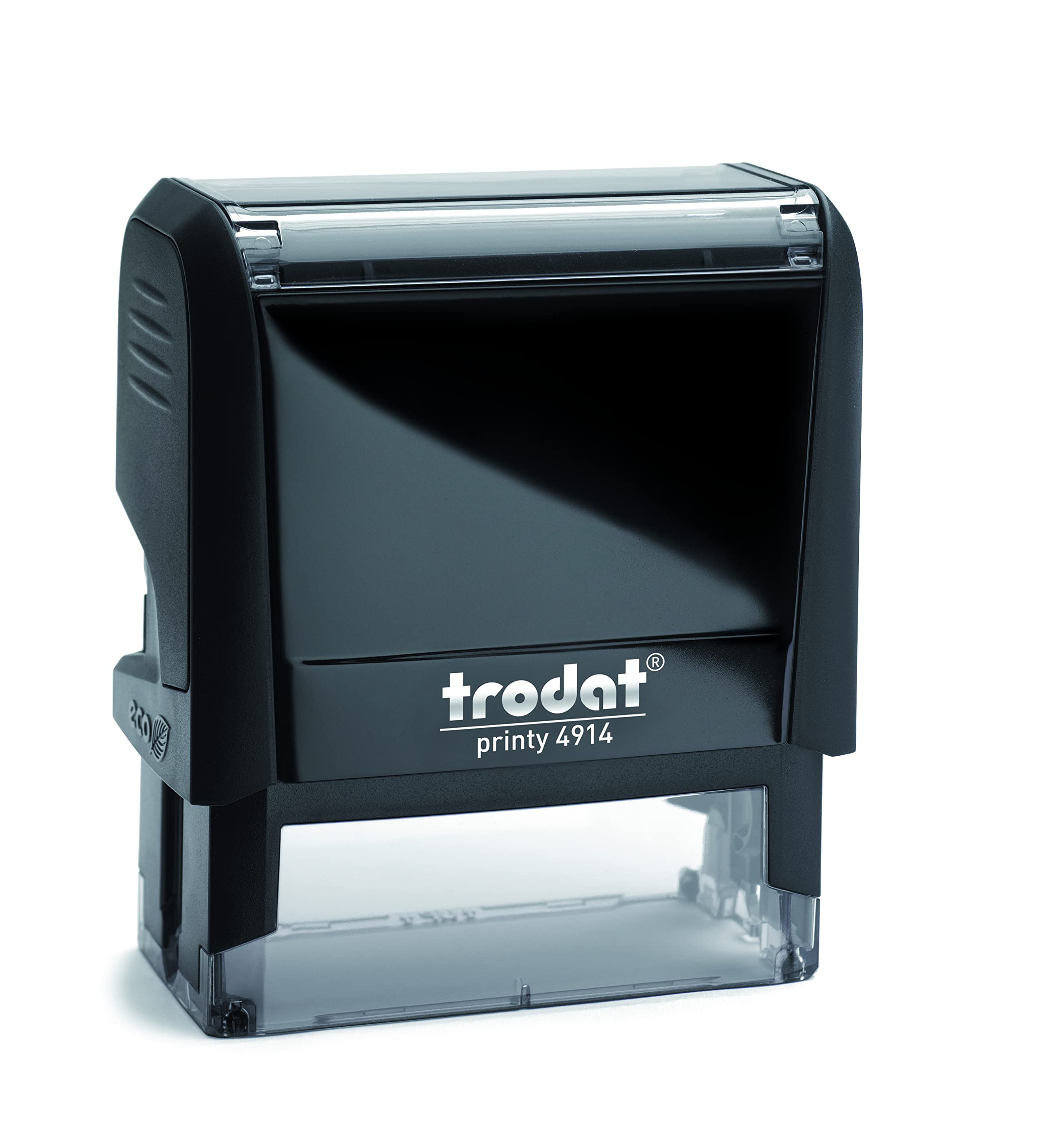 Trodat Printy 4914 Timbro Personalizzato Autoinchiostrante, max 6 Righe, Dimensione Impronta 64x26 mm, Colore Timbro Nero, Cartuccia Inchiostro Rosso, Ideale per Uffici, Aziende, Medici, Insegnanti