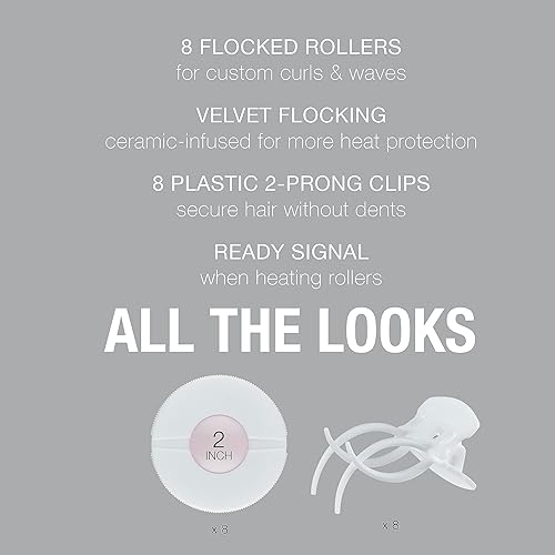 Miniatura 2 de Conair Rodillos calientes de cerámica para cabello largo, mediano y todo el cabello, rizador de pelo, pinzas de rodillo incluidas, rodillos de 2