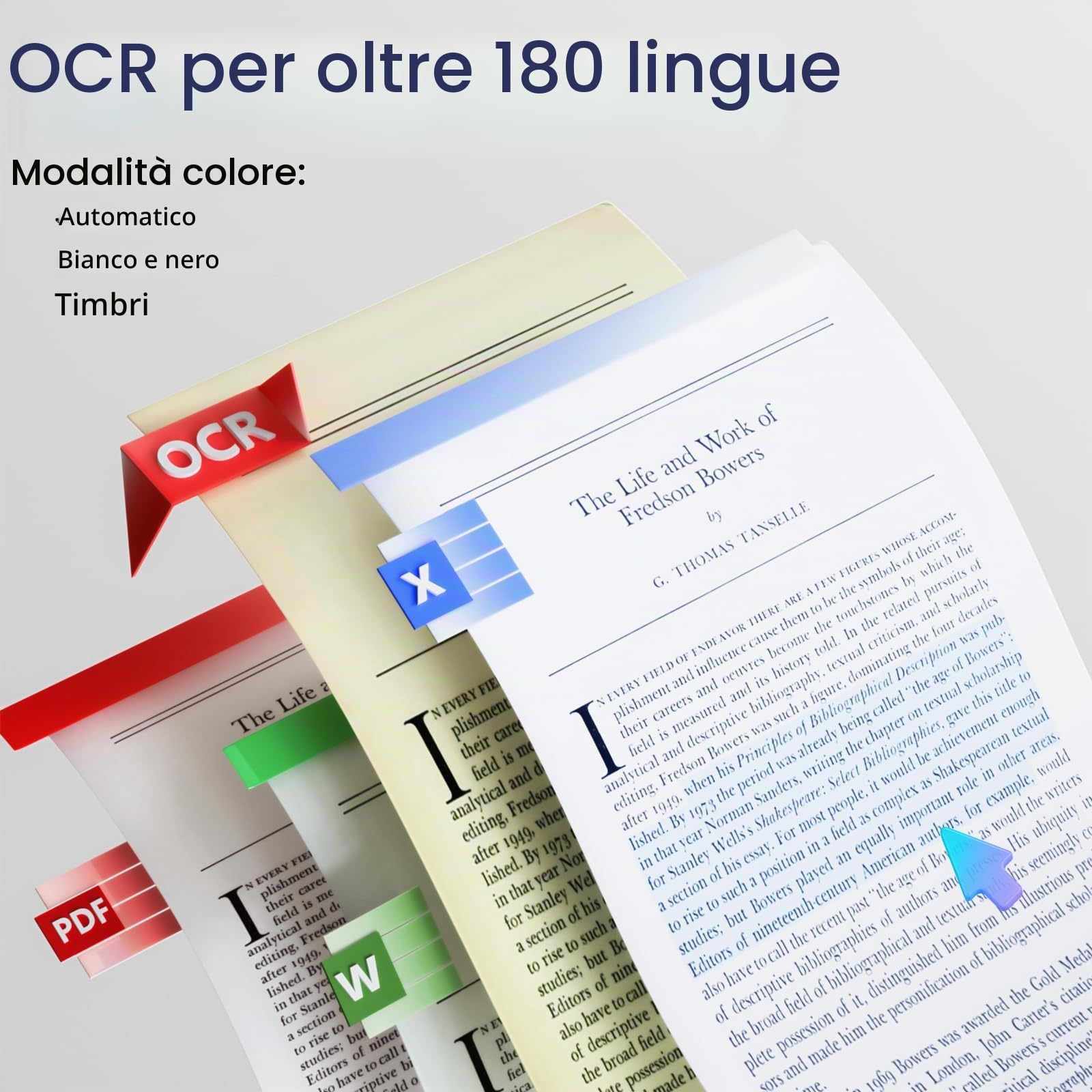 Scanner per Libri e Documenti CZUR Aura Pro, Cattura A3 e A4, Tecnologia AI per Appianare e Ruotare Automaticamente l’Immagine, Pieghevole e Portatile, Compatibile con Windows e Mac OS