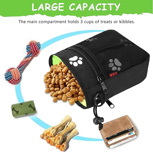 Miniatura 2 de Bolsa de golosinas para perros  3 formas de llevar bolsas de golosinas para entrenamiento de mascotas y 2 piezas de teñido con clicker para perros,