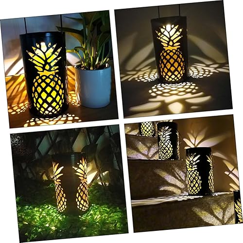 Miniatura 5 de DOITOOL Elegante faroles colgantes solares hierro artesanía piña luz decorativa lámpara de jardín al aire libre