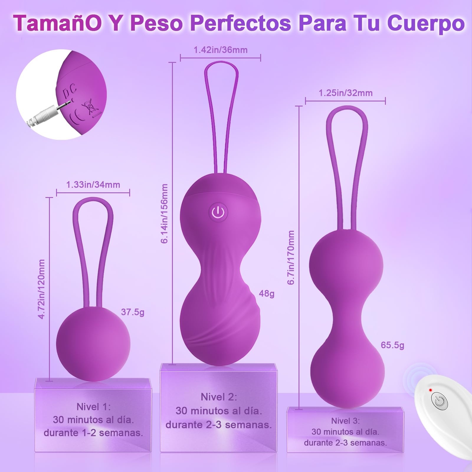 Vibradorador Mujer Juguetes Eróticos Para Pareja Sexuales Vibrador Mando Distancia 3 en 1 Bolas Chinas Vibradores Consoladores.. para Mujer con Vibración Vibradorador Clítoris Control Remoto 10 Modos
