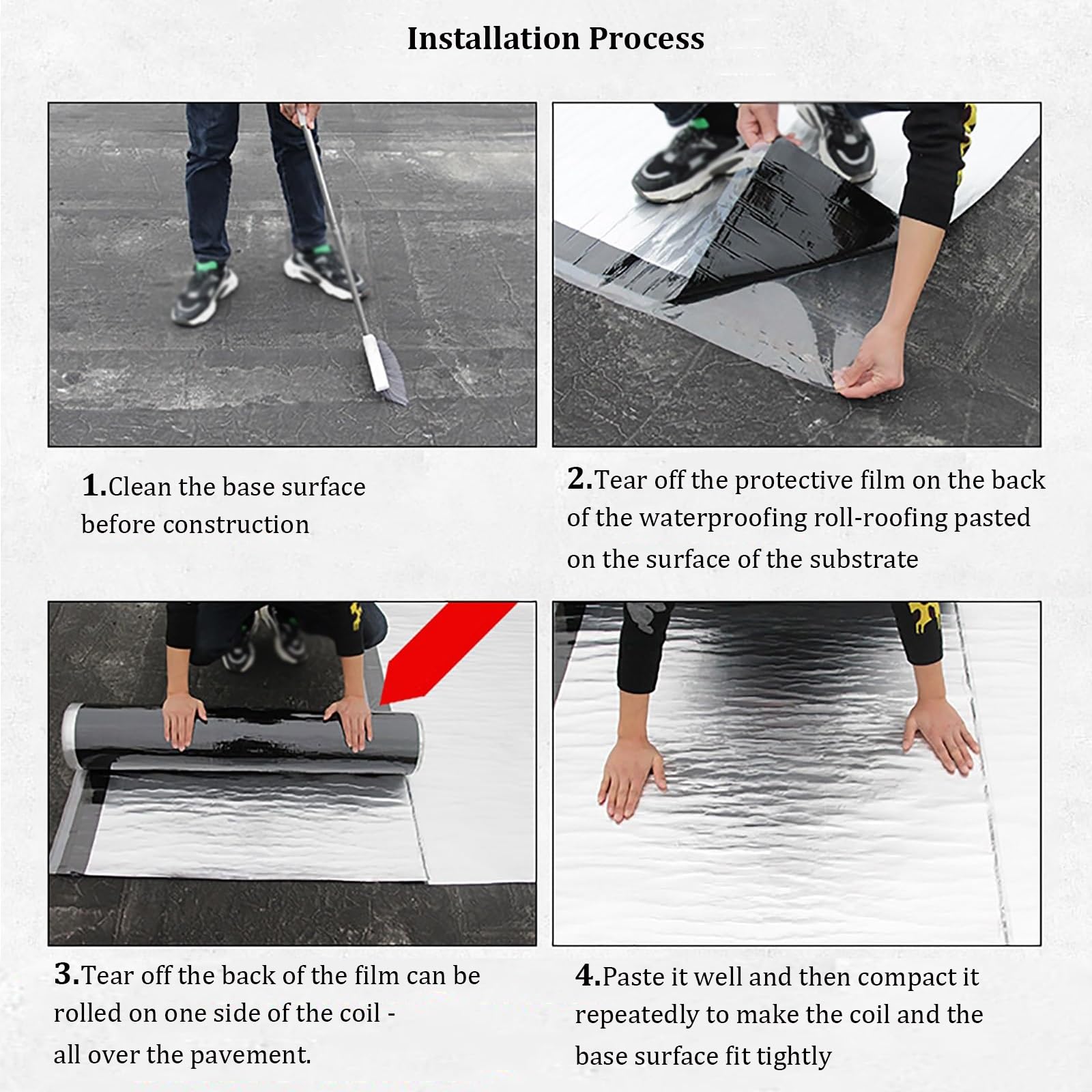 Cinta impermeable de caucho butílico, cinta selladora reforzada para techos, resistente a los rayos UV y a la temperatura, cinta autoadhesiva a prueba de fugas(W0.2MXL5M)