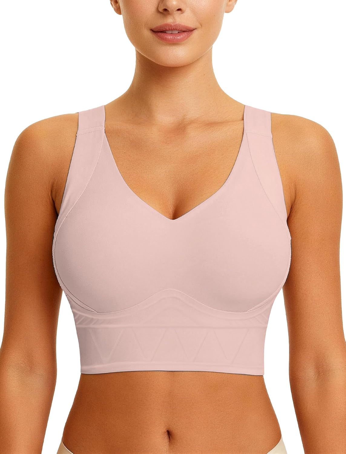 Soft Intention Wireless Jelly Bra for Women Push Up Seamless Back Fat Smoothing T-Shirt Bra Full Coverage Corset Plus Size
