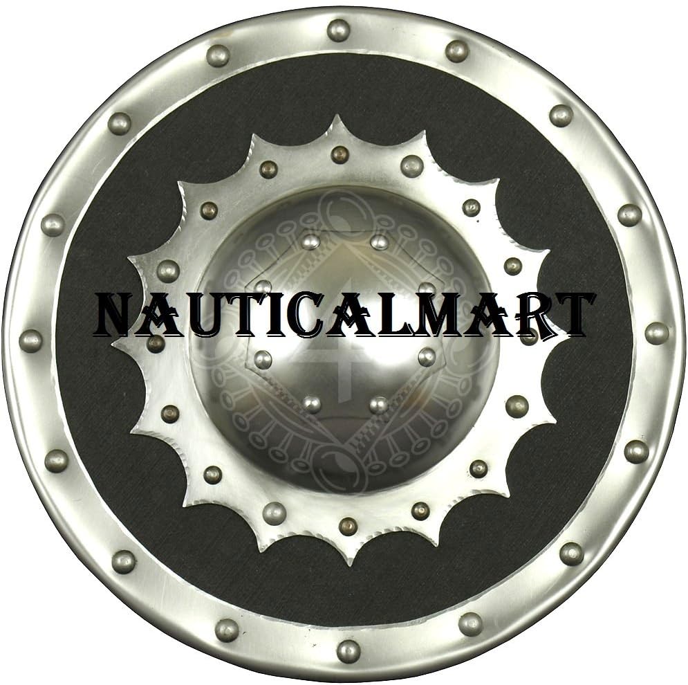 NauticalMart Sturdy Buckler with Reinforced Steel boss, 14/15 Century