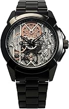 Shree Ram Skeleton Watch, Ayodhya Mandir Theme, Mechanical Look Quartz, Stainless Steel Metal Bracelet, Round Dial with Deity Engraving for Man and Boyes