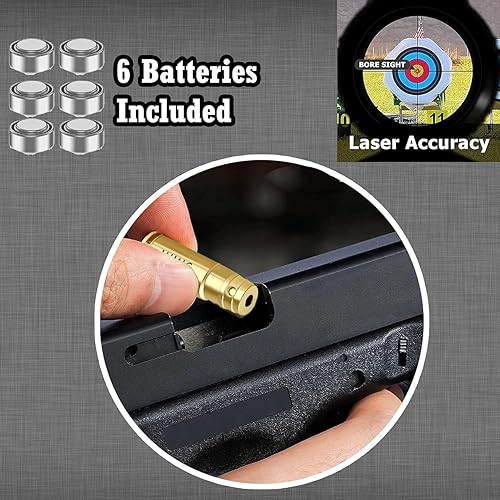 Miniatura 6 de Red Dot 0.354 in 0.354 in Laser Bore Sighter Herramienta de caza de 0.354 in Cartucho Bore Sight Rojo Laser boresighter (punto rojo 0.354 in Laser