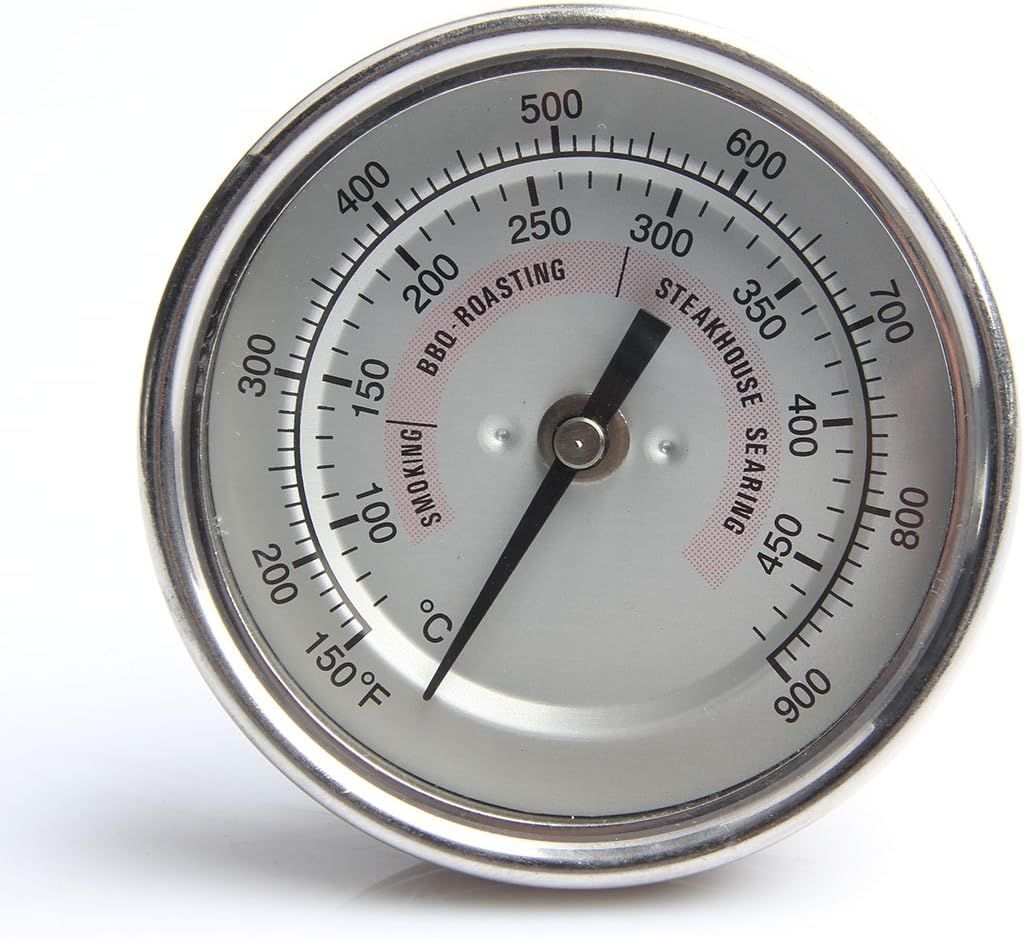 KAMaster BBQ Grill Temperature Gauge Waterproof Large Face for Kamado Joe Barbecue Charcoal Grill Stainless Steel 150-900°F Cooking Thermometer for Oven Wood Stove Accessories Tool Set Up Easy