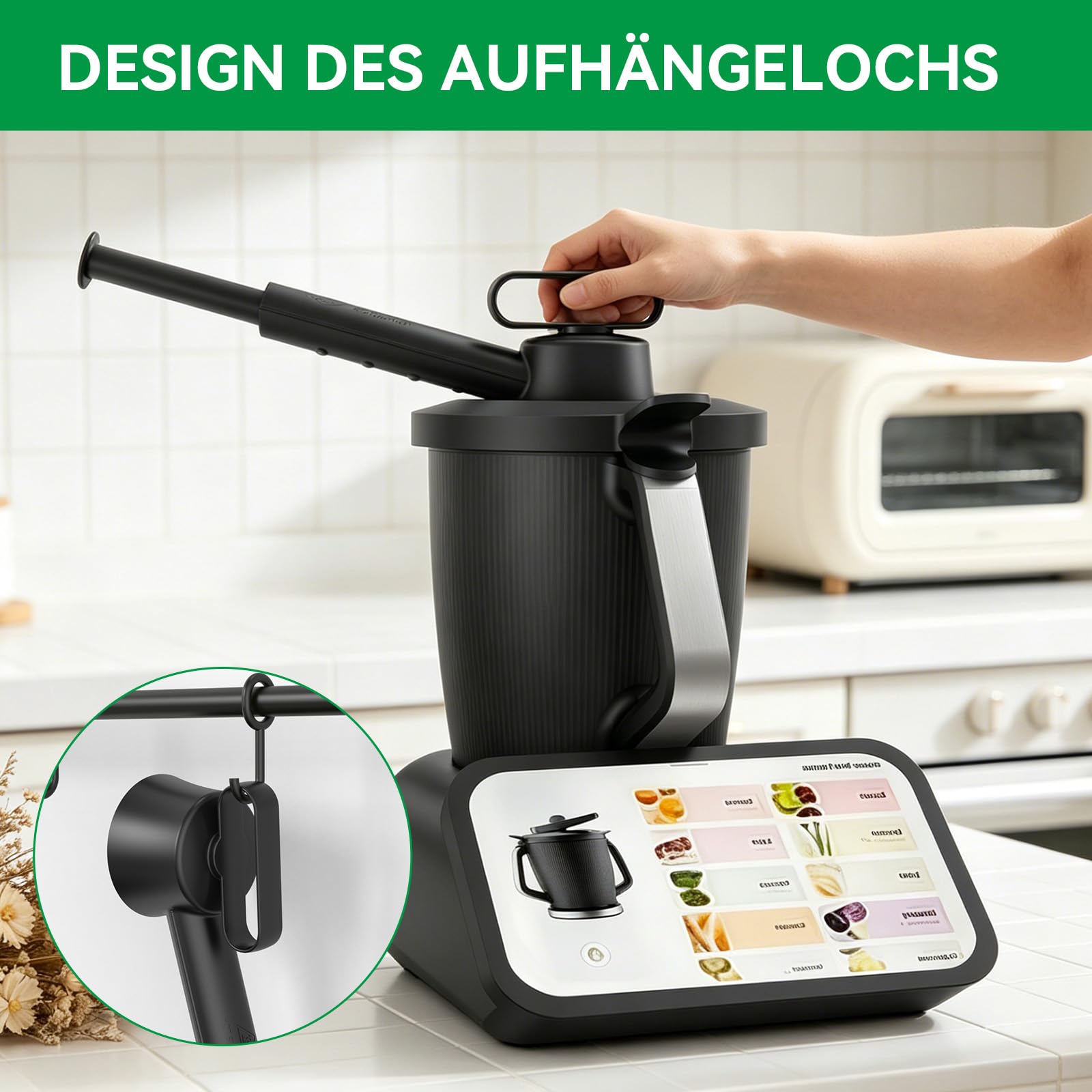 Deviatore Di Vapore Per Bimby TM7, Deviatore Di Vapore Per Proteggere I Pensili Della Cucina, Girevole A 360°, Extra Lungo, Accessorio Per Bimby TM7 Privo Di BPA, Lavabile In Lavastoviglie