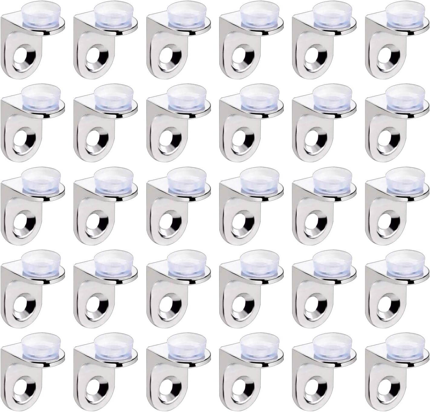 30 Pcs Mounting Brace Fixing Glass Shelf Bracket Pegs Supports with Chuck Wall Mount,Glass Mounting Bracket