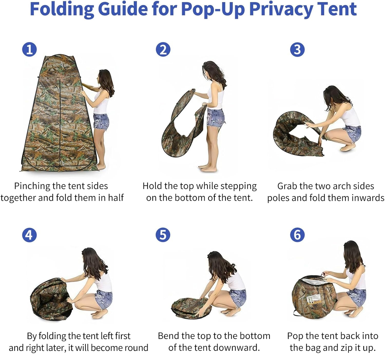 Pop Up Pod Changing Room Privacy Tent, Portable Outdoor Shower Tent, Camp Toilet, Rain Shelter for Camping, Easy Set Up, Foldable - with Carry Bag (Camouflage)