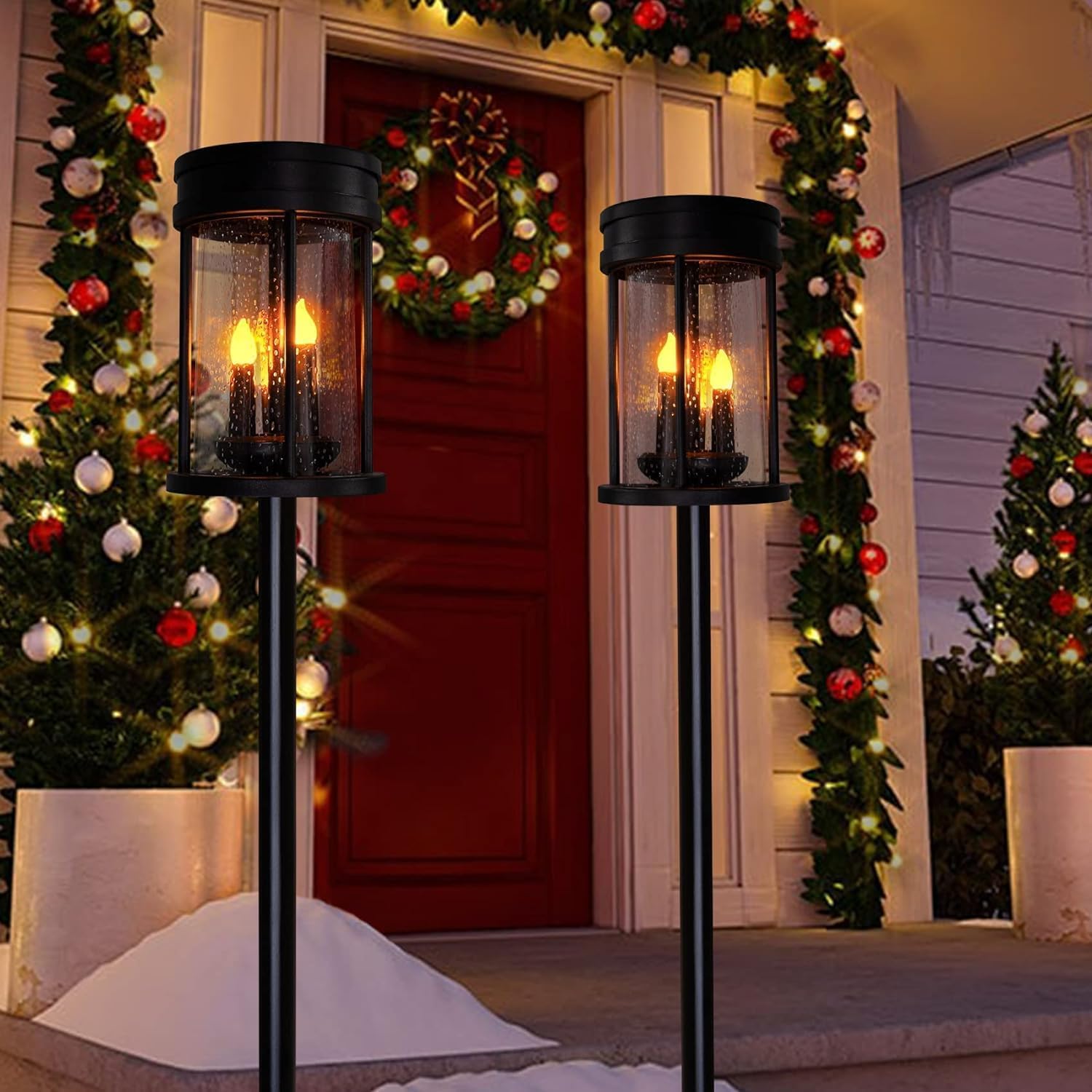 Photo 1 of Beautyard 2-Pack Black Solar Stake Lights