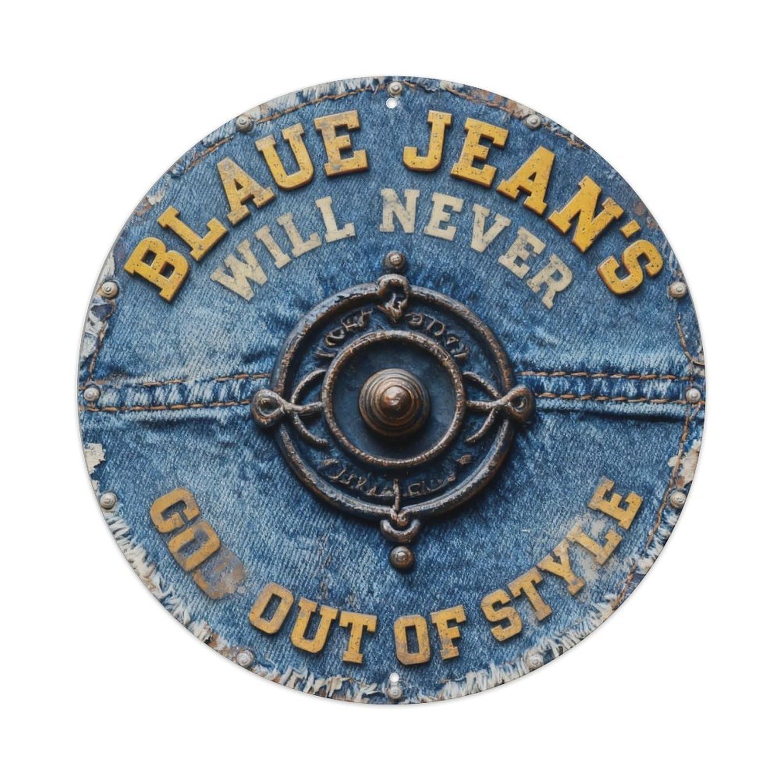 Blue Jeans Will Never Go Out Of Style Metal Tin Sign Plaque