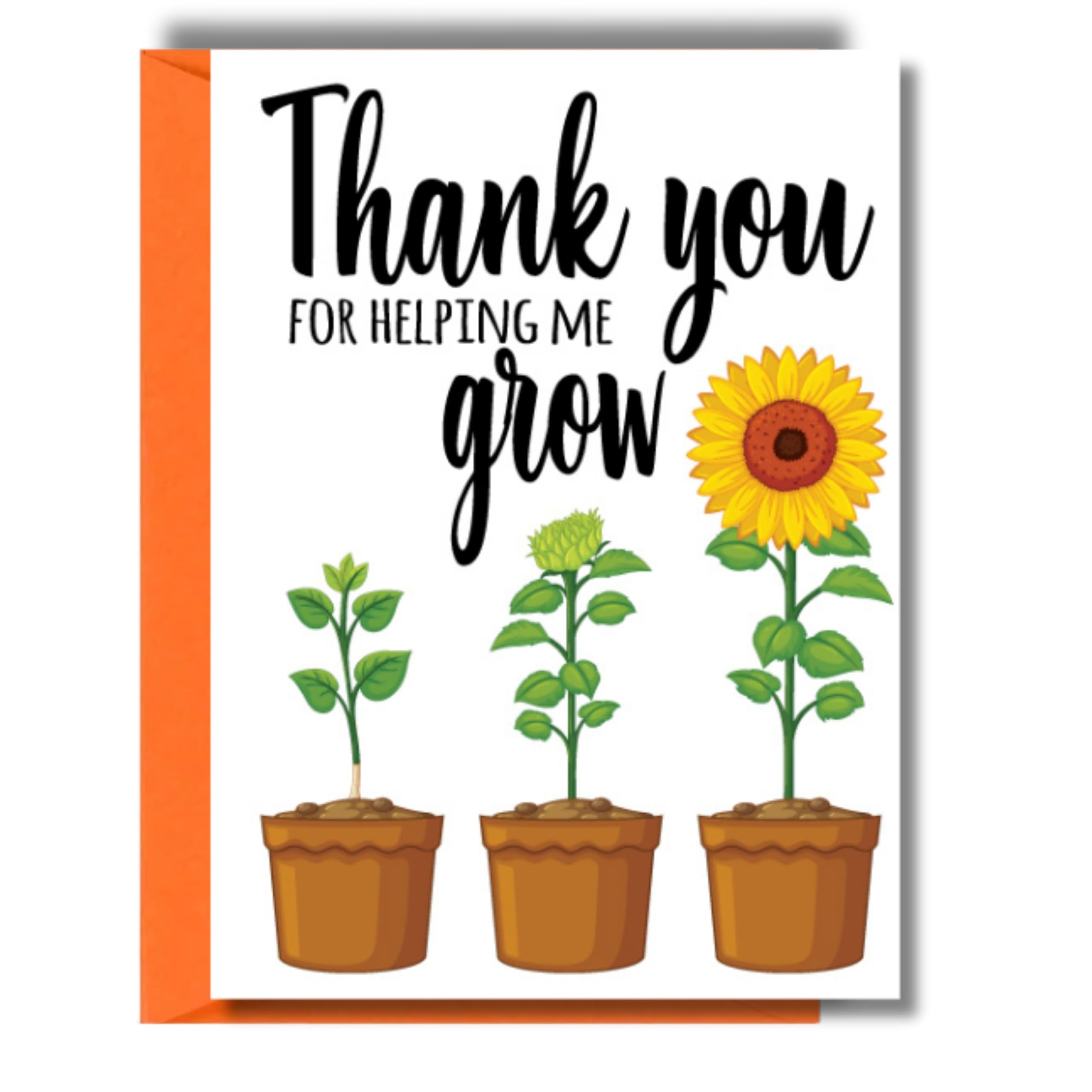 Thank You Teacher Card Thank You For Helping Me Grow Teacher Appreciation Card Leaving Teacher Card End Of Term School Thank You From Pupil Student Nursery Reception