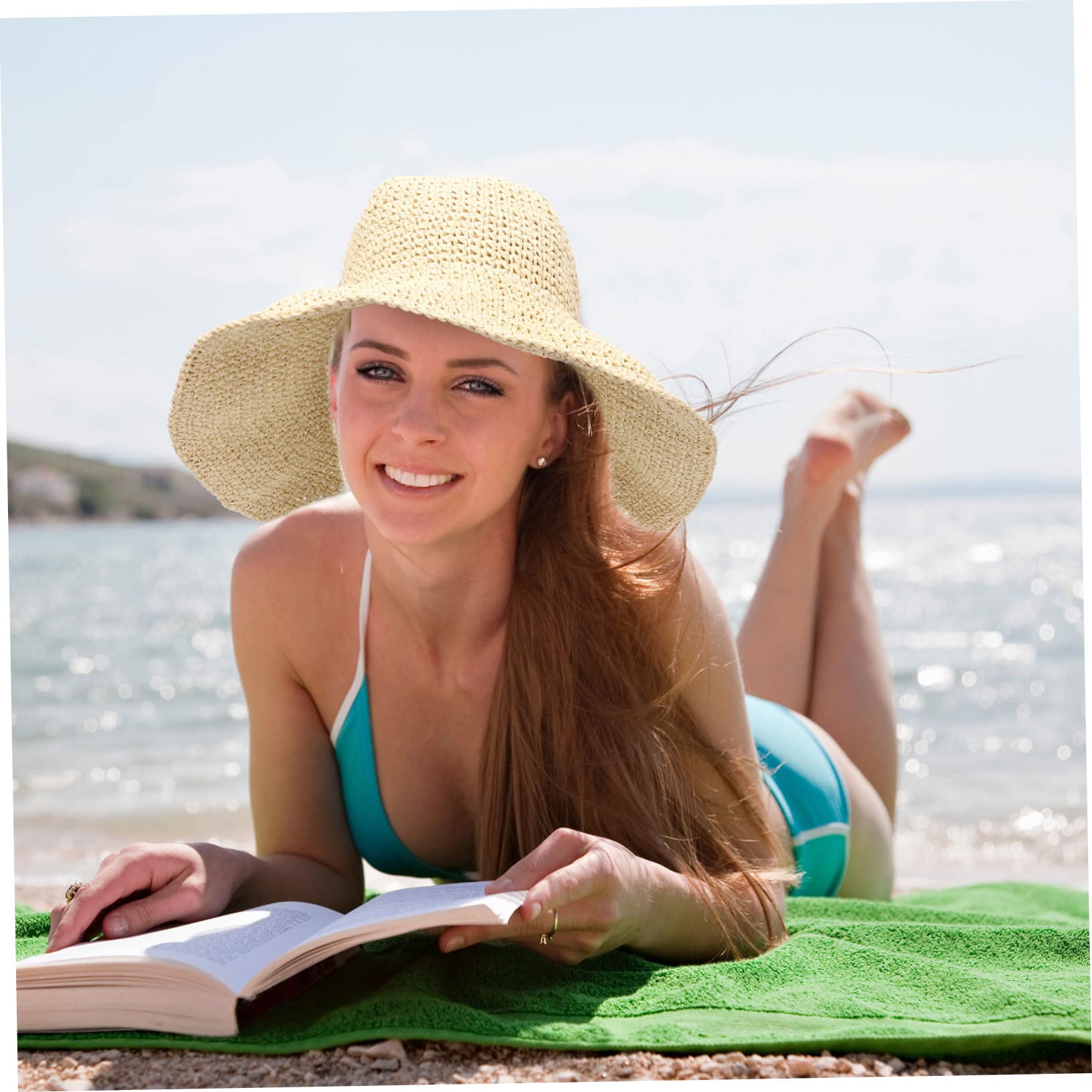 5st Strandhut Stroh Sonne Kappe Hut Für Den Sommergebrauch Strandvisiere Für Frauen Frauen Strand Damen Mit Breiter Krempe Leerer Zylinder Für Den Strand Beige