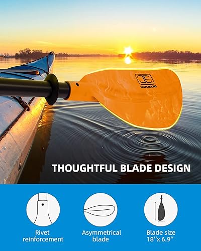 Miniatura 5 de OCEANBROAD Remo ajustable para kayak de 86 pulgadas86.6 in a 94 pulgadas94.5 in, kayak, canoa, remo con correa de remo, 1 paleta