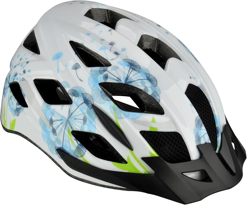 Fischer Urban Flower kerékpáros sisak világító rendszerrel - fehér/kék - S/M (52-59 cm)