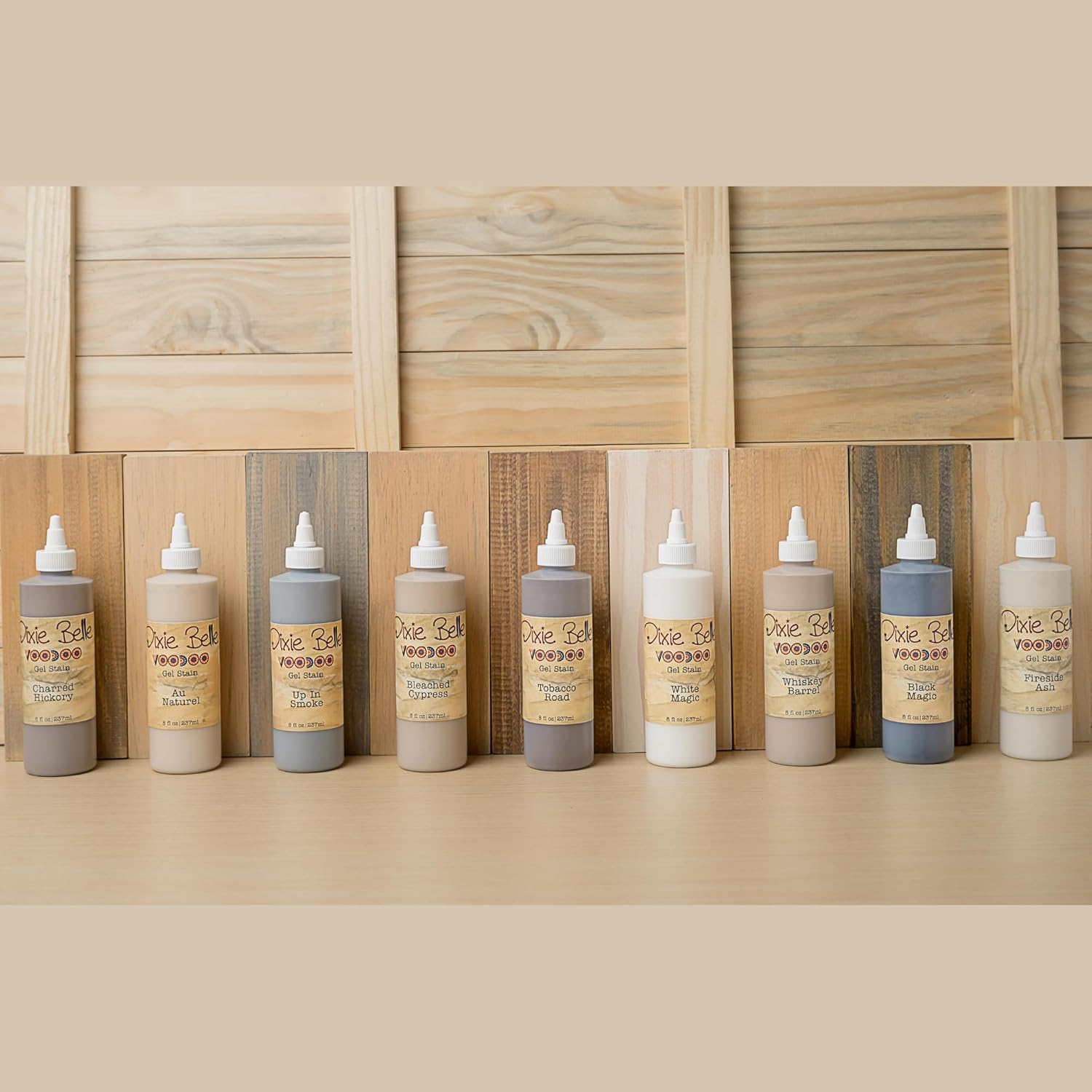 Dixie Belle Voodoo Gel Stain - Bleached Cypress (8oz) - Water-Based Stain for Wood Projects - DIY Wood Stain + Grain Enhancer