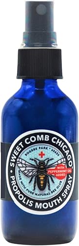 Spray para garganta y boca de propóleo de abeja, apoyo inmunológico, refuerzo de la salud y el bienestar. 2oz por el precio de 1 oz.