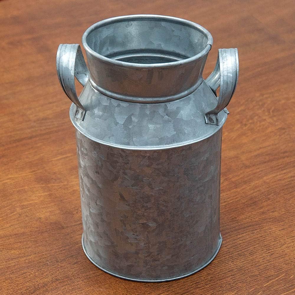 NIRMAN Rustic Galvanized Metal Decorative Vase, Rustic Decorated for Living Room, Bedroom, Kitchen
