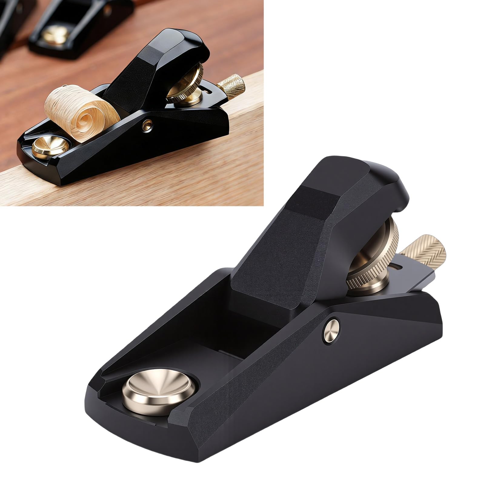 Pialla a Blocco Manuale Compatta Ad Angolo Basso per Pialla per Legno per la Lavorazione del Legno di Precisione in Alluminio con Raccordi in Ottone