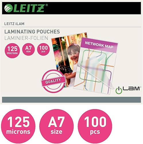 Miniatura 2 de Leitz iLAM A7 - Bolsa laminadora brillante (125 micrones, 100 unidades)