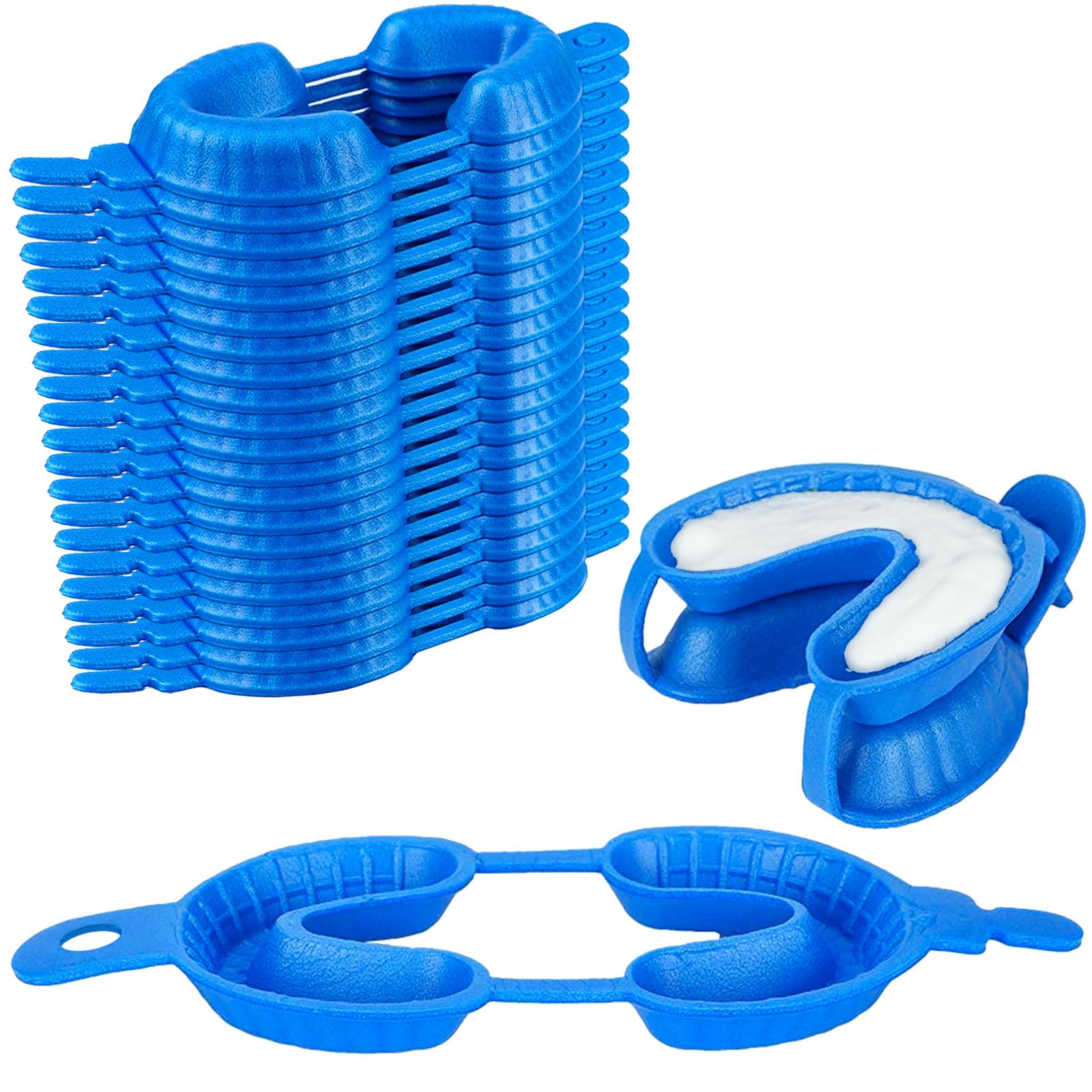 100PCs (50 Pairs) Disposable Dental Fluoride Trays Dual Arch Tray for Gel/Foam by VASTMED | Dental Fluorinated Foam Tray Dental Arch Flexible Shockproof Nonslip Strong Fit