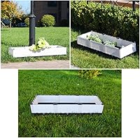 Vista 5 de Hershii Kits de cama elevada de jardín, contenedores rectangulares de plástico para plantas profundas, para interiores y exteriores, verduras, Blanco
