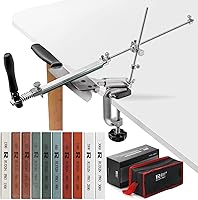 RUIXIN PRO RX-008 Knife Sharpener with 10 Whetstones - 360° Flip Fixed-Angle Stainless Steel for Chef Knives