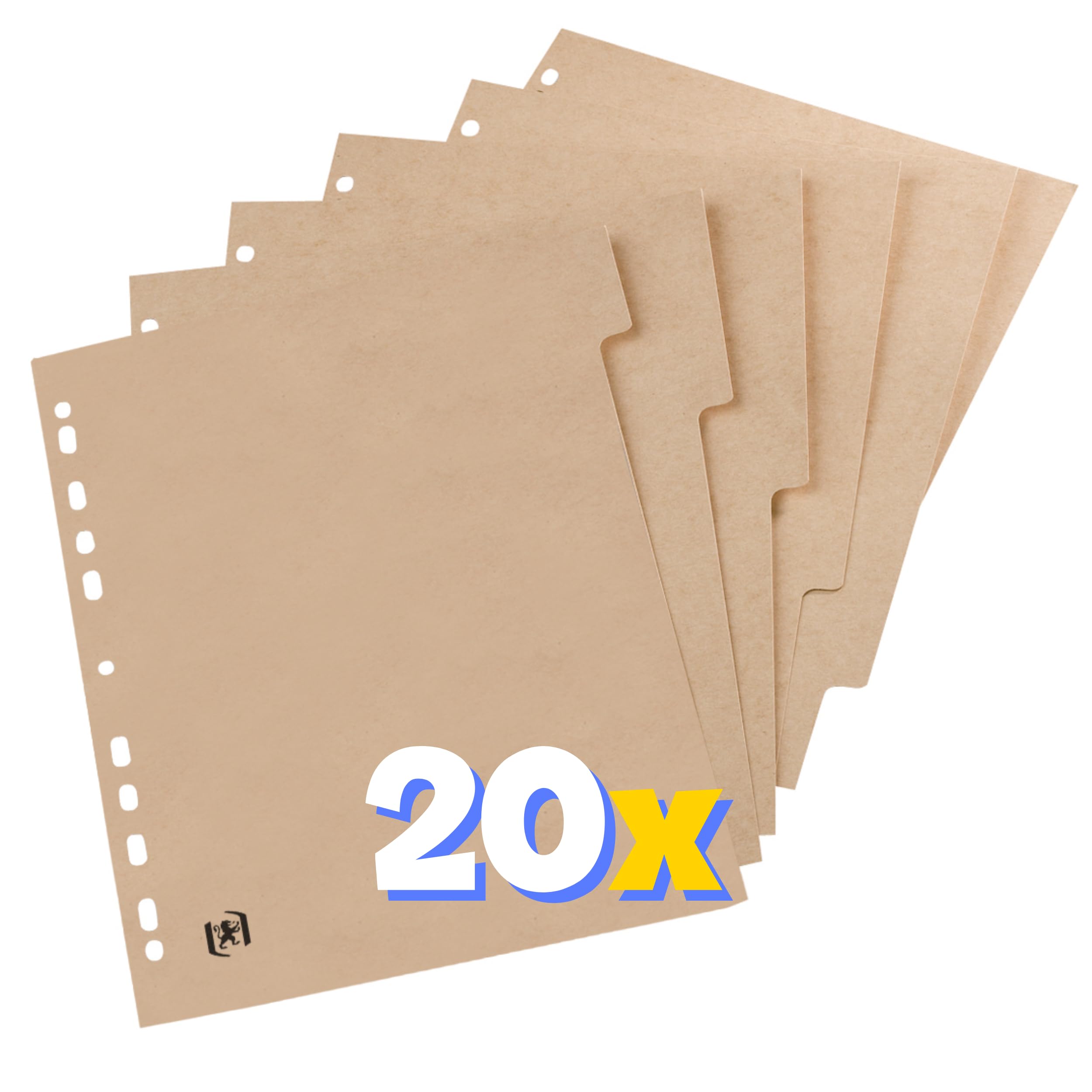 Oxford Register Touareg, DIN A4, 5-teilig, aus Recycling-Kraftkarton, beige, 20 Stück