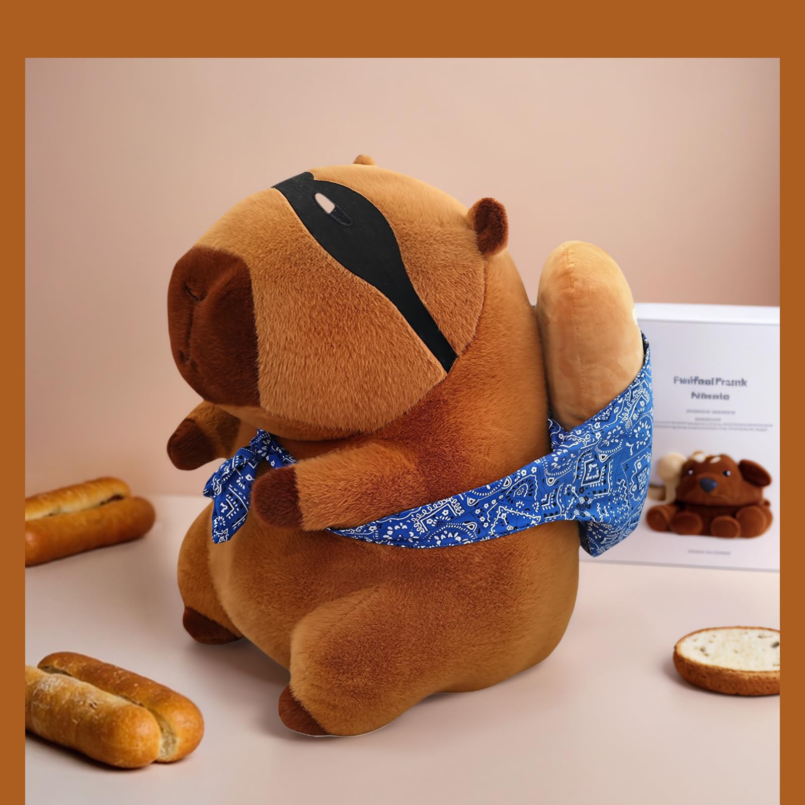 NXNYNZ 12 Inch Cute Capybara Plush Kawaii Soft Capybara Plush Doll Pillow with Bread Capybara Stuffed Aniamls Toys for Girls Kids Adults Birthdays Valentines Gift ()