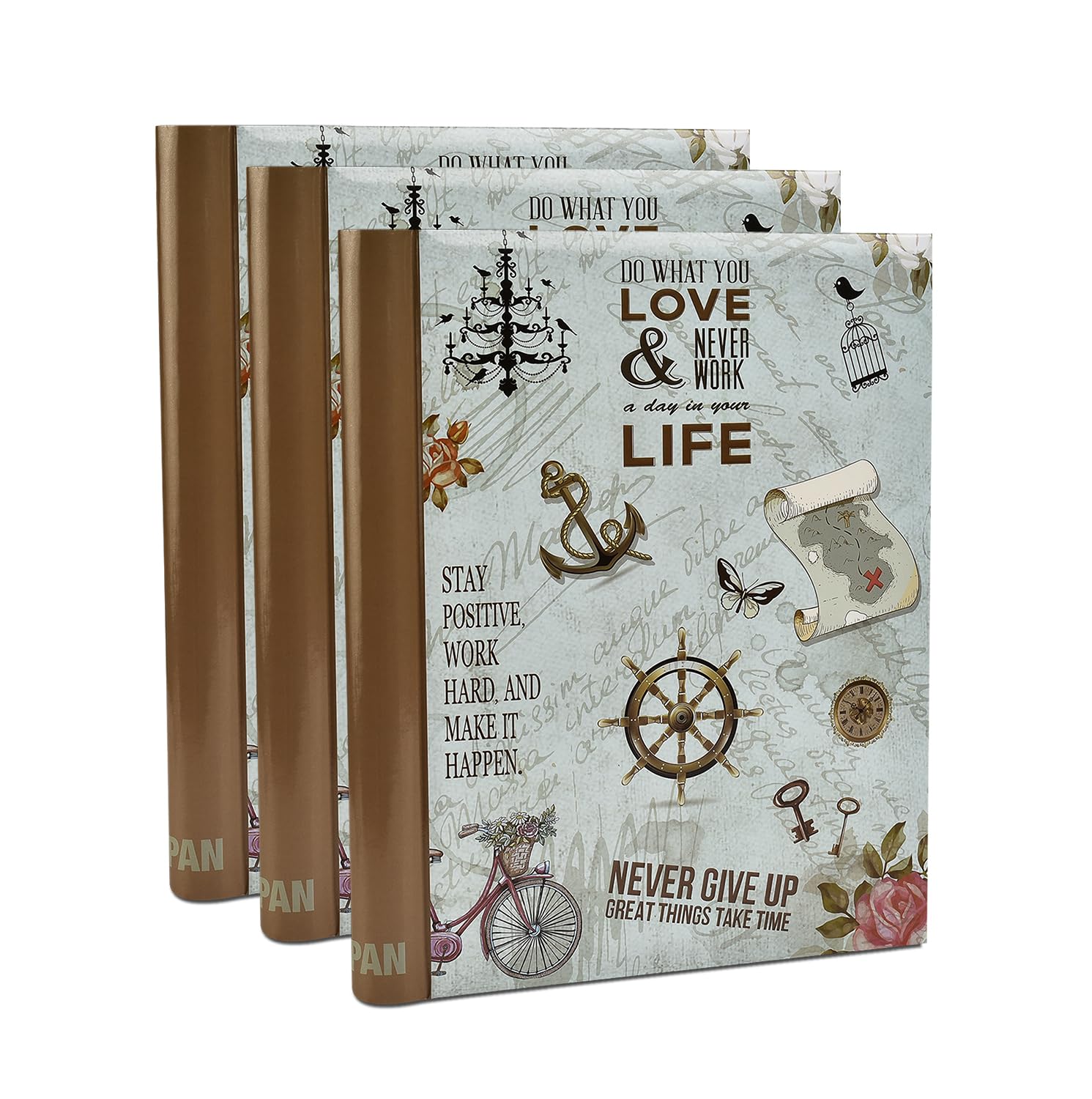 3 x Photo Album Self Adhesive, Vintage,Large Magnetic Self-Stick Picture Album, Holds 3X5, 4X6, 5X7, 6X8, 8X10 inches or A4 Photos, With Totaling 60 Sheets/120 Sides