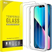 JETech Película de Vidro Temperado de Cobertura Total para iPhone 16e 2025, iPhone 13/13 Pro 6,1 Polegadas, Protetor de Tela com Ferramenta, HD Transparente, Pacote com 3