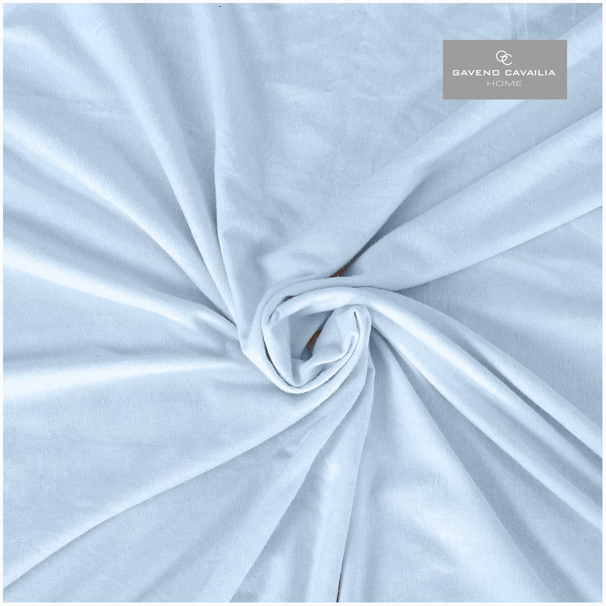 GC GAVENO CAVAILIA Lenzuolo con Angoli in Flanella Tinta Unita, Facile da Pulire, 100% Cotone Spazzolato, Accessorio di Lusso, Biancheria da Letto Morbida e Accogliente, Blu, Lenzuolo Matrimoniale