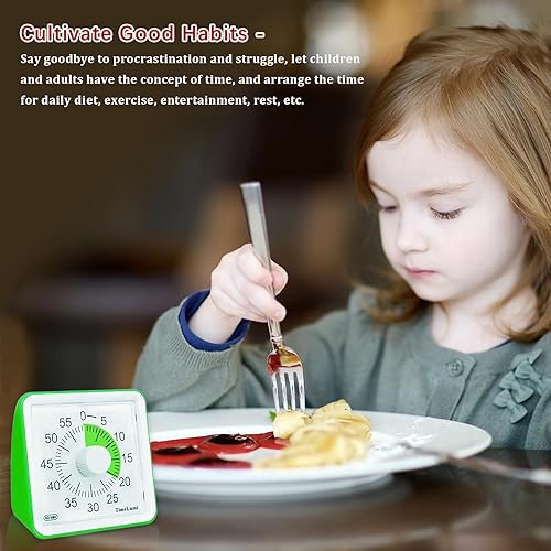 Miniatura 5 de Temporizador visual de 60 minutos para niños, herramienta de gestión del tiempo, temporizador de estudio para el aula, temporizador silencioso de