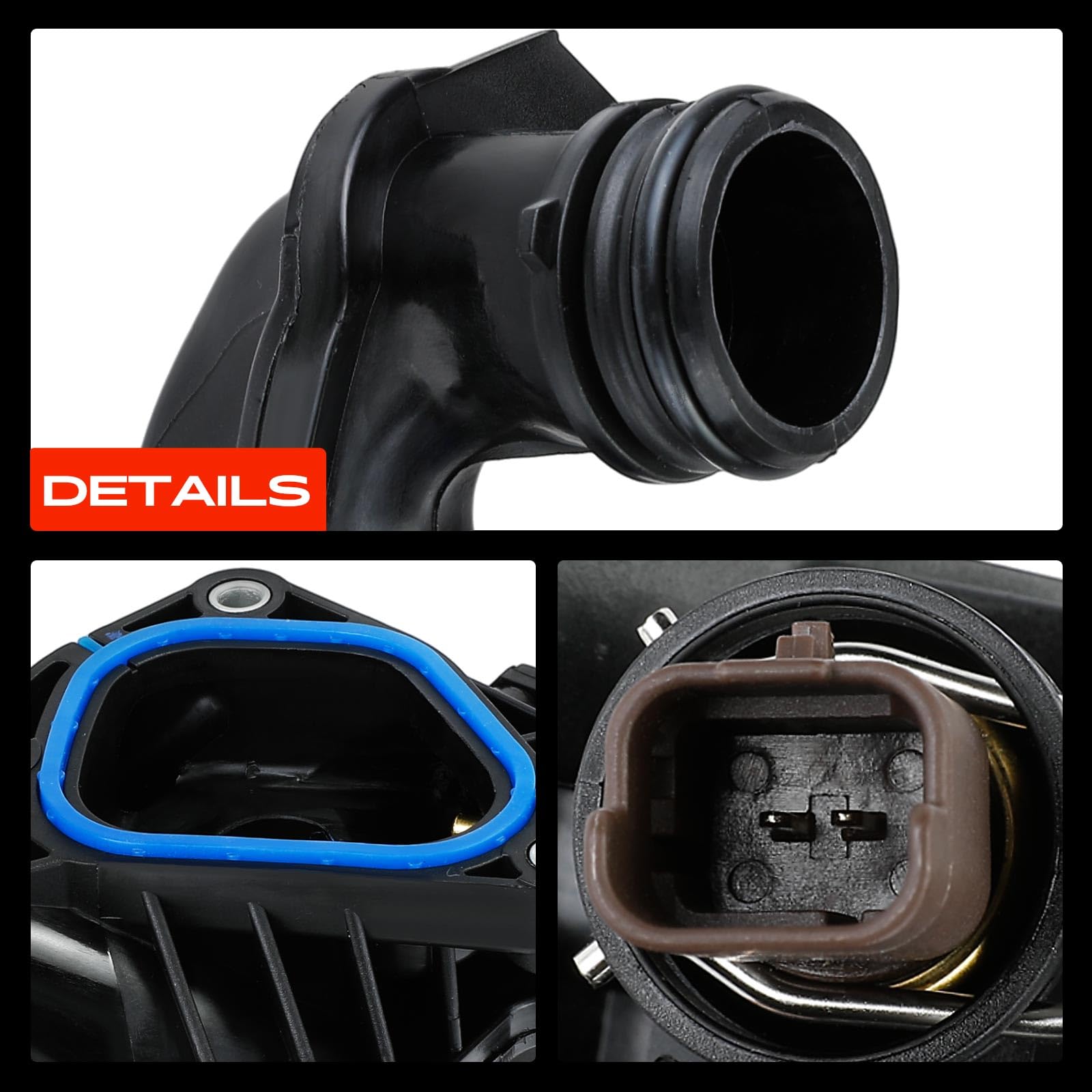 Frankberg Termostato del liquido di raffreddamento 2 Poli benzina | Compatibile con: C4 II NC, DS5, C4 I LC, 207 SW WK, DS3 Cabriolet, 308 I 4A 4C, 3008 MPV 0U, 207 WA WC, 5.008E3 0E 0U