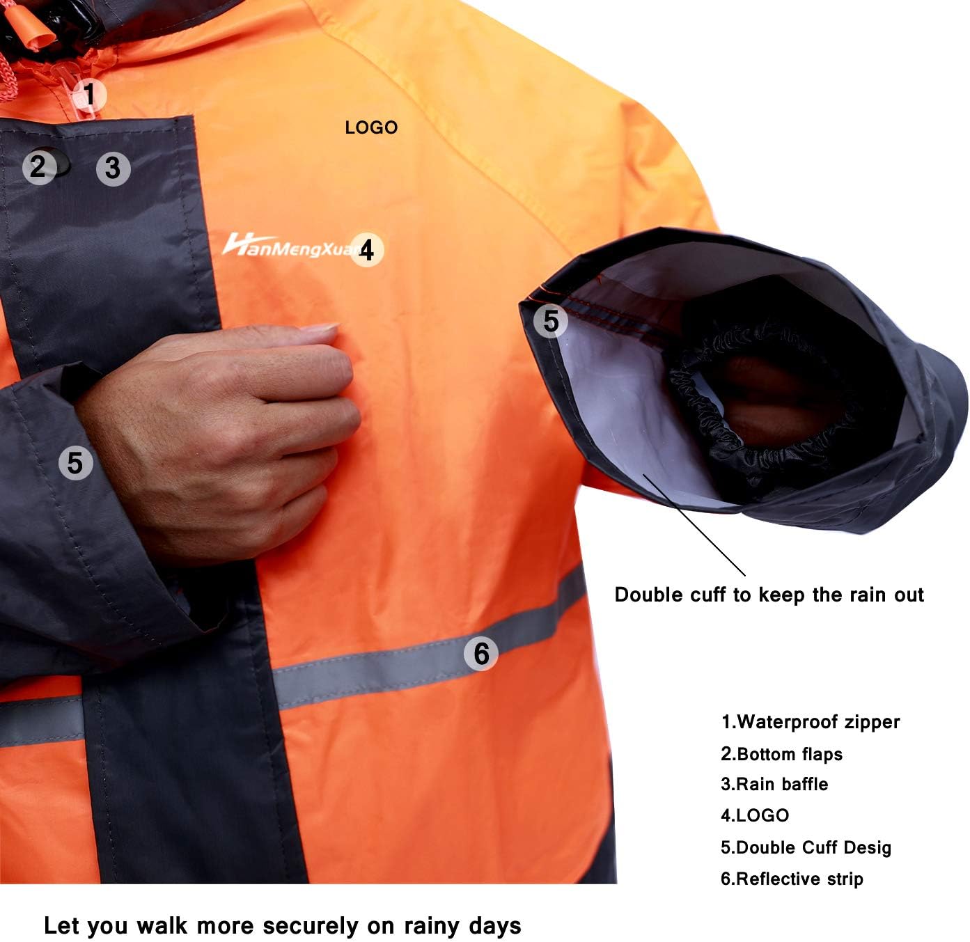 Rain Gear for Men Women Waterproof Lightweight Rain Suits Hood Rain Jacket and Rain Pants for Outdoor - Image 5