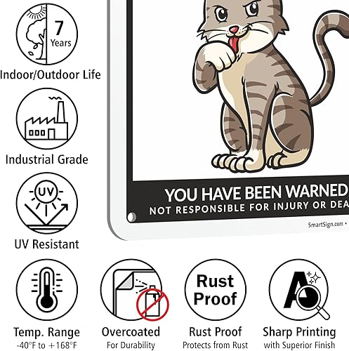 Miniatura 71 de SmartSign Divertido letrero de advertencia con texto en inglés «Beware Of Guinea Pigs – 10 x 7 pulgadas, aluminio laminado libre de óxido de 40 mil