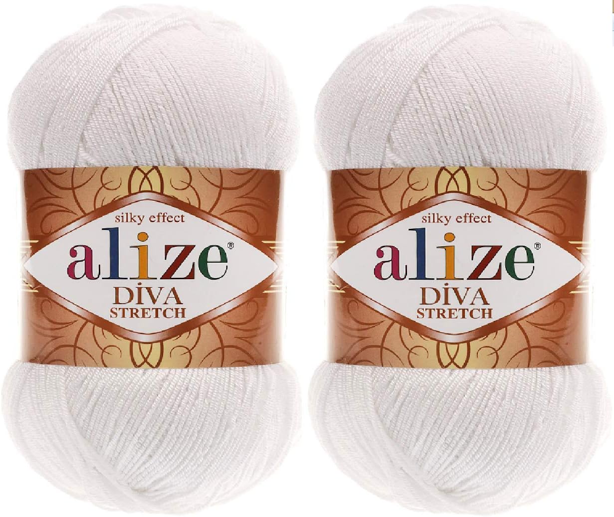 Alize Diva Stretch Yarn Hand Knitting Lot of 2 Skeins 200gr 875yds Elastic Microfiber Acrylic Stretch Bikini Yarn (55)