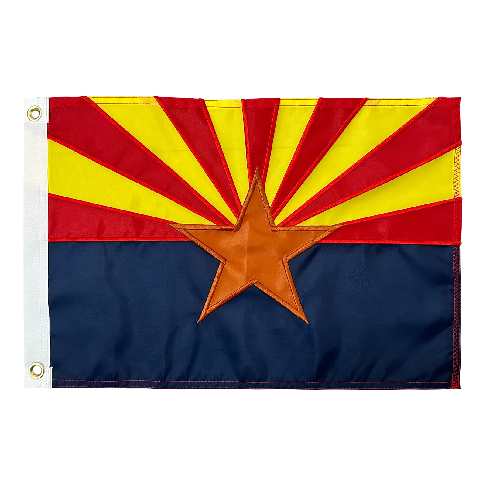 Amazon.co.jp: AMZFLAG アリゾナ州旗 12x18インチ ボート用 アリゾナ州旗刺繍 屋外 アメリカ製 真鍮グロメット2個付き  小さなAZ アリゾナ州ボートフラッグ 長時間使用 ナイロン製 : DIY・工具・ガーデン